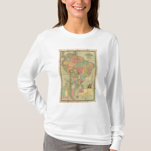Kaart van Zuid-Amerika 2 T-shirt (Voorkant)