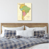 Kaart van Zuid-Amerika 3 Canvas Afdruk (Insitu (Slaapkamer))