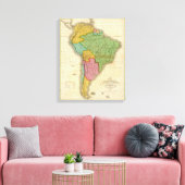Kaart van Zuid-Amerika 3 Canvas Afdruk (Insitu (Woonkamer))