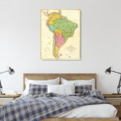 Kaart van Zuid-Amerika 3 Canvas Afdruk (Insitu (Slaapkamer))