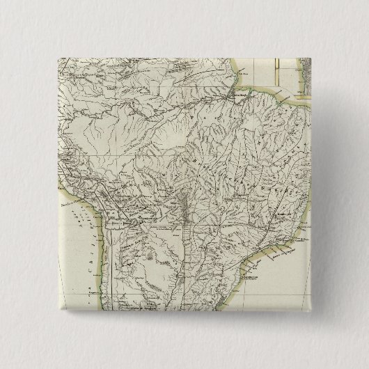 Kaart van Zuid-Amerika 3 Vierkante Button 5,1 Cm (Voorkant)