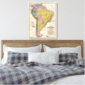 Kaart van Zuid-Amerika 5 Canvas Afdruk (Insitu (Slaapkamer))