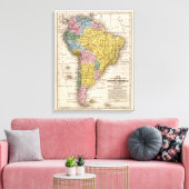 Kaart van Zuid-Amerika 5 Canvas Afdruk (Insitu (Woonkamer))