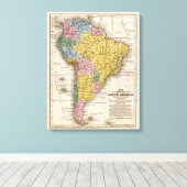 Kaart van Zuid-Amerika 5 Canvas Afdruk (Insitu (Houten vloer))