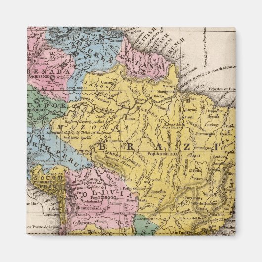 Kaart van Zuid-Amerika 5 Magneet (Voorkant)