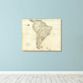 Kaart van Zuid-Amerika Canvas Afdruk (Insitu (Houten vloer))