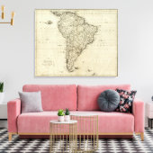 Kaart van Zuid-Amerika Canvas Afdruk (Insitu (Woonkamer))