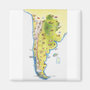 Kaart van Zuid-Amerika Magneet
