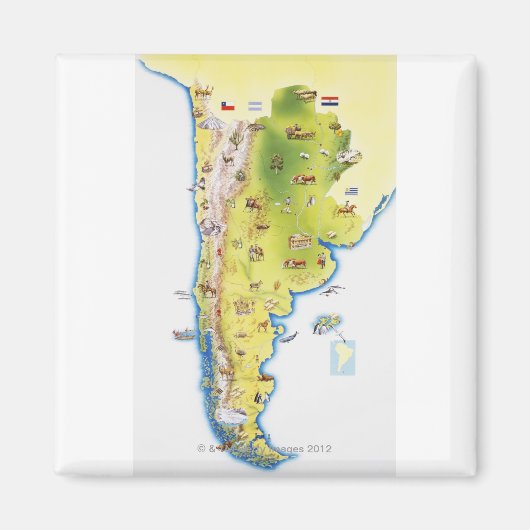 Kaart van Zuid-Amerika Magneet (Voorkant)