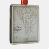 Kaart van Zuid-Amerika Metalen Ornament (Rechts)