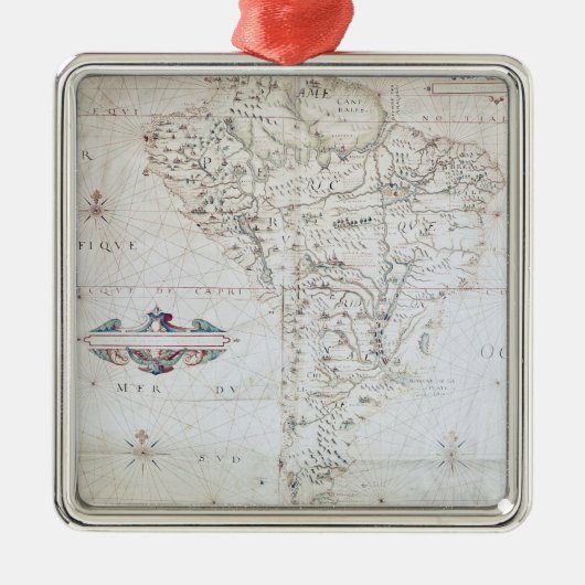 Kaart van Zuid-Amerika Metalen Ornament (Voorkant)