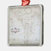 Kaart van Zuid-Amerika Metalen Ornament (Links)