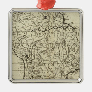 Kaart van Zuid-Amerika Metalen Ornament