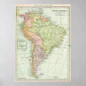 kaart van Zuid-Amerika Poster (Voorkant)