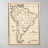 Kaart van Zuid-Amerika Poster (Voorkant)