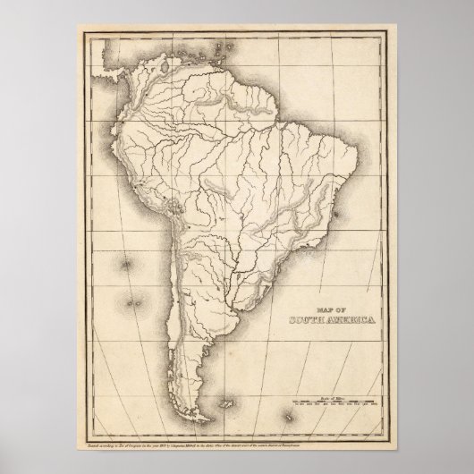 Kaart van Zuid-Amerika Poster (Voorkant)