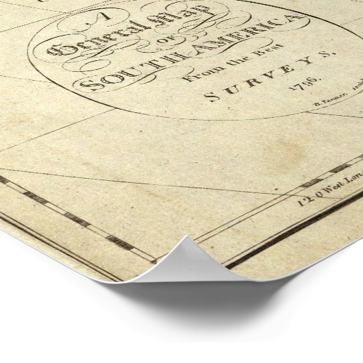 Kaart van Zuid-Amerika Poster (Hoek)