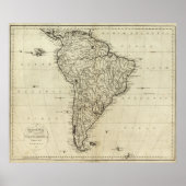 Kaart van Zuid-Amerika Poster (Voorkant)