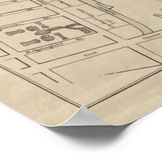  kaart van Zuid-Boston (1880) Poster (Hoek)