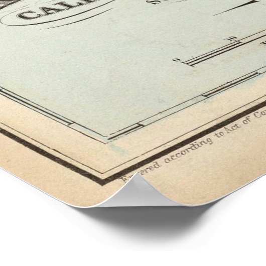  kaart van Zuid-Californië (1874) Poster (Hoek)