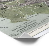  kaart van Zuid-Californië vanaf 1898 Canva Poster (Hoek)