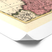 Kaart van Zuid-Europa en het Middellandse-Zeegebie Poster (Hoek)