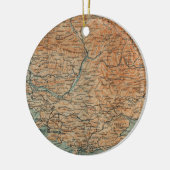  kaart van Zuid-Frankrijk (1914) Keramisch Ornament (Links)