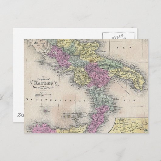 kaart van Zuid-Italië (1853) (Voorkant / Achterkant)