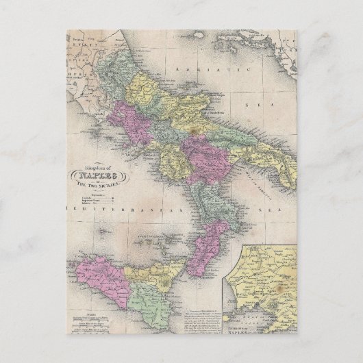  kaart van Zuid-Italië (1853) (Voorkant)