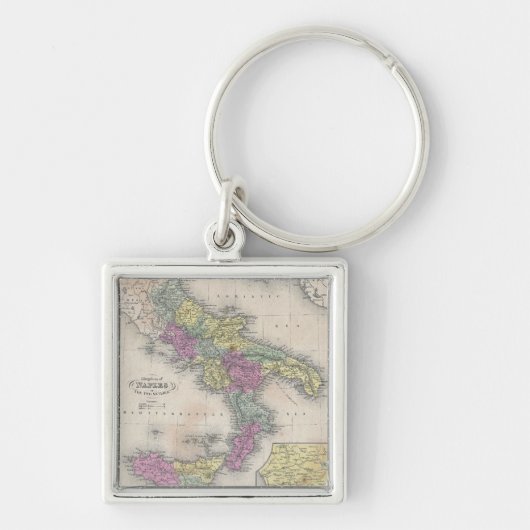kaart van Zuid-Italië (1853) Sleutelhanger (Voorkant)