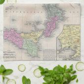  kaart van Zuid-Italië (1853) Theedoek (Gevouwen)