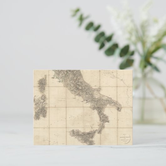 Kaart van Zuid-Italië en aangrenzende kusten (Staand voorkant)