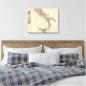 Kaart van Zuid-Italië en aangrenzende kusten Canvas Afdruk (Insitu (Slaapkamer))