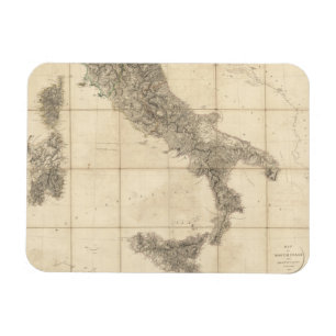 Kaart van Zuid-Italië en aangrenzende kusten Magneet