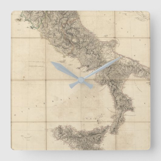 Kaart van Zuid-Italië en aangrenzende kusten Vierkante Klok (Voorkant)
