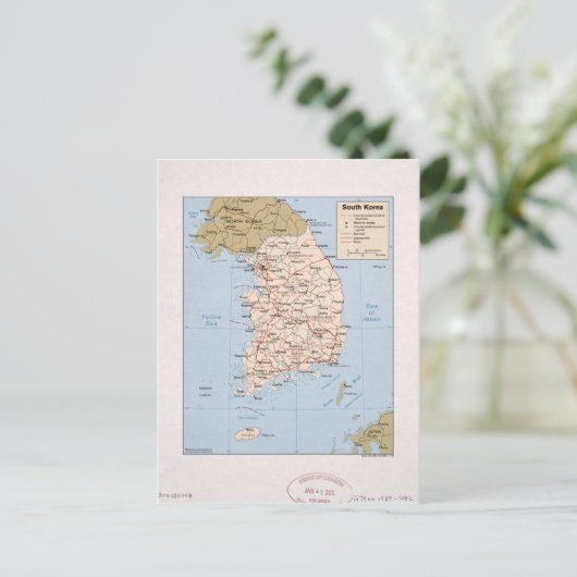 Kaart van Zuid-Korea (1989) (Staand voorkant)