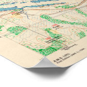 kaart van Zuid-Korea in Seoel (1946) Poster (Hoek)