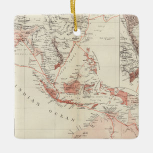 Kaart van Zuidoost-Azië en Noord-Australië Keramisch Ornament