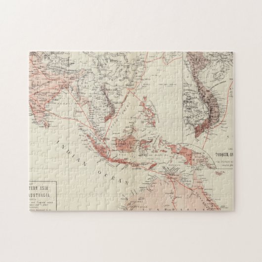Kaart van Zuidoost-Azië en Noord-Australië Legpuzzel (Horizontaal)