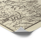 Kaart van Zulululand met de aangrenzende grenzen Poster (Hoek)