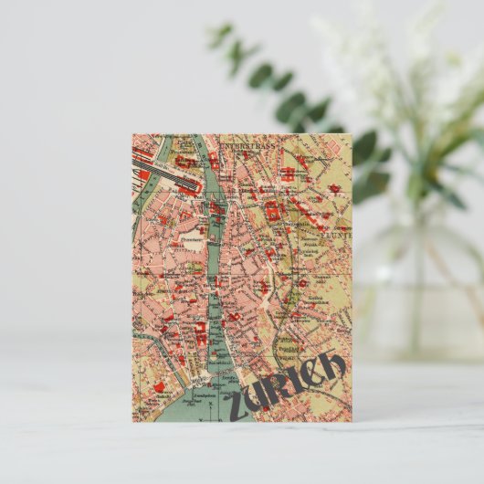 Kaart van Zürich (Staand voorkant)