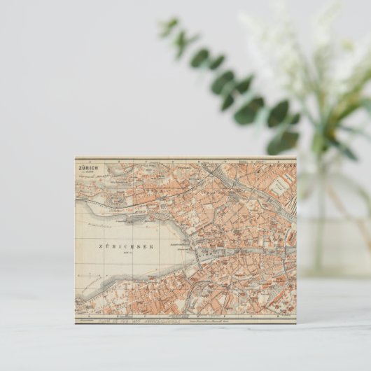  kaart van Zürich, Duitsland (Staand voorkant)
