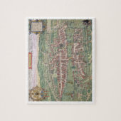 Kaart van Zürich, van "Civitates Orbis Terrarum" d Legpuzzel (Verticaal)