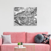 kaart van Zürich Zwitserland (1850) Canvas Afdruk (Insitu (Woonkamer))