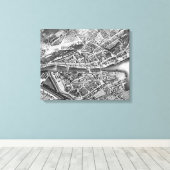 kaart van Zürich Zwitserland (1850) Canvas Afdruk (Insitu (Houten vloer))