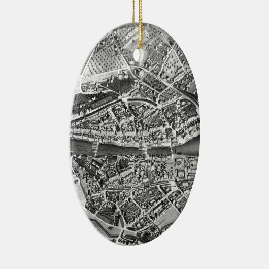  kaart van Zürich Zwitserland (1850) Keramisch Ornament (Rechts)