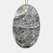  kaart van Zürich Zwitserland (1850) Keramisch Ornament (Links)