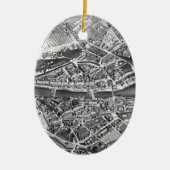  kaart van Zürich Zwitserland (1850) Keramisch Ornament (Voorkant)