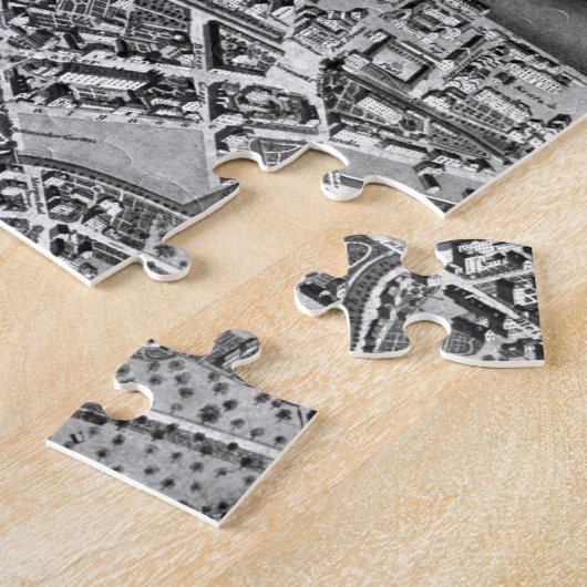 kaart van Zürich Zwitserland (1850) Legpuzzel (Zijkant)