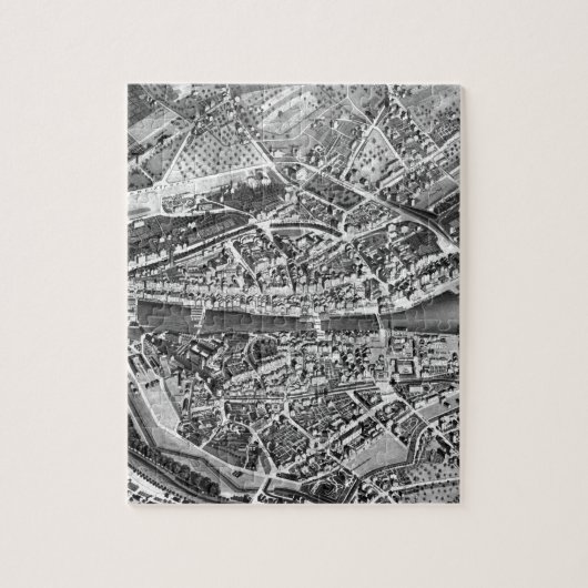 kaart van Zürich Zwitserland (1850) Legpuzzel (Verticaal)